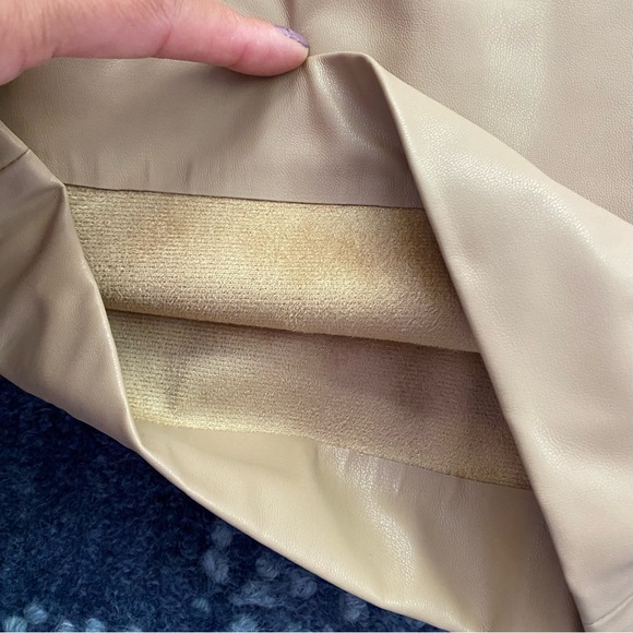 🍂 ZARA TAN FAUX LEATHER HIGH WAIST BERMUDA SHORTS! - Picture 11 of 16